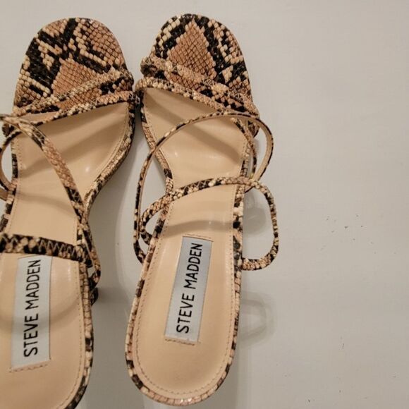 STEVE MADDEN SNAKESKIN HIGH HEEL SANDAL - Picture 8 of 14